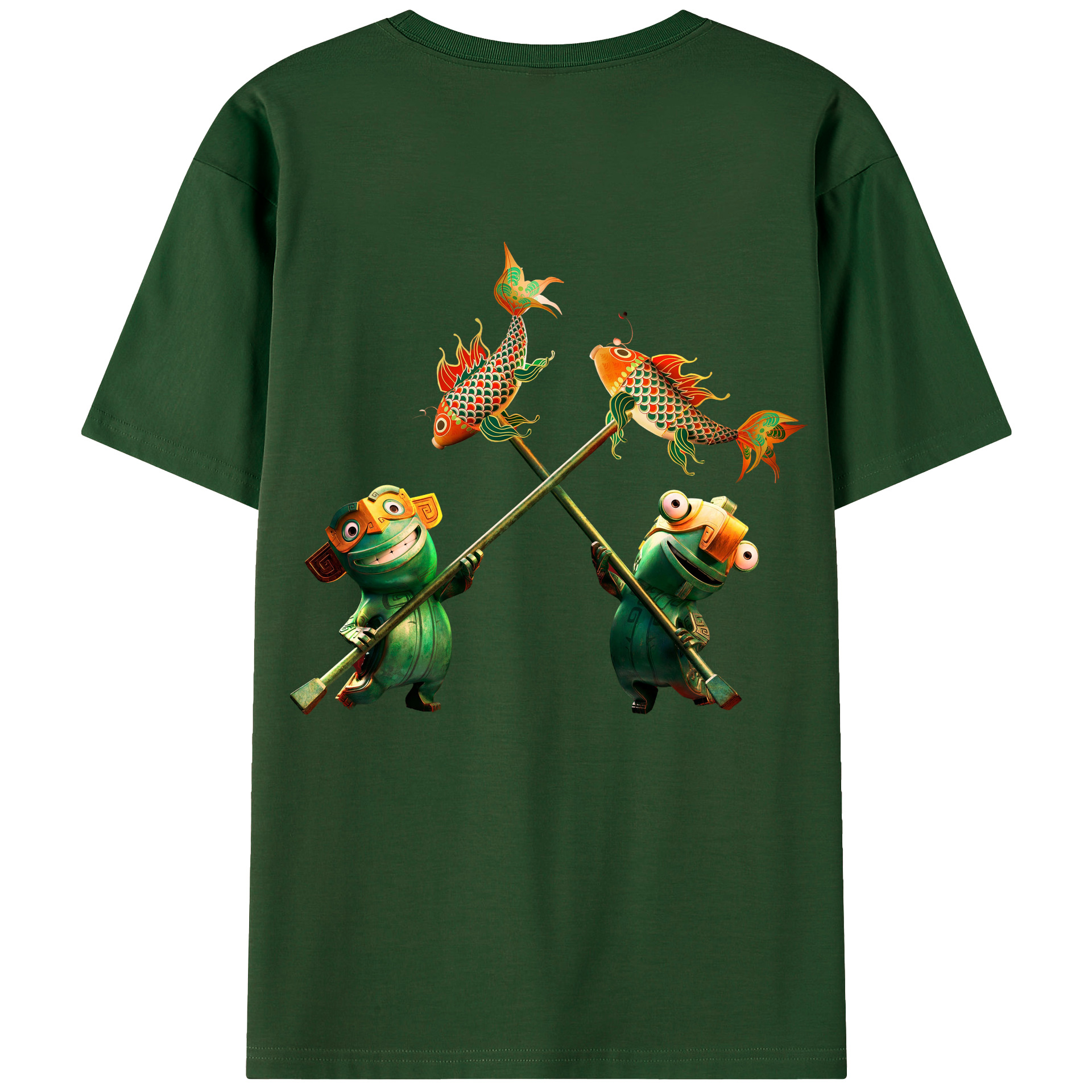 （画像用） Ne Zha 2 ナタ 魔童の大暴れ 綿100％半袖Tシャツ（背面プリント）